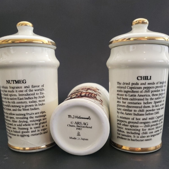 M.J. Hummel 1987 Cham, Switzerland Spice Jars (8). Made in Japan. - Picture 12 of 12